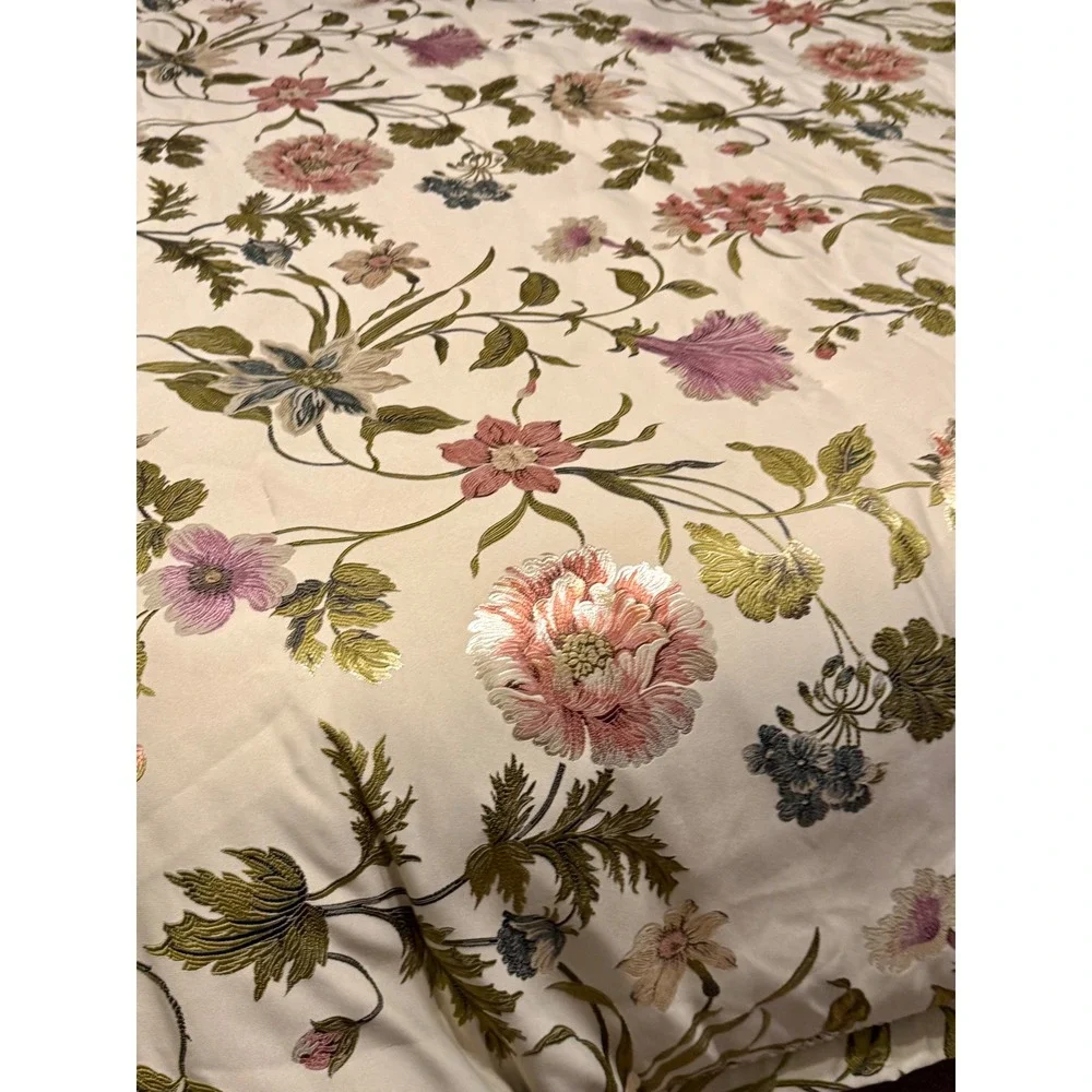 Croscill Queen Floral Daphne Comforter 2Shams Set Champagne Pink Green 3pc NWOT